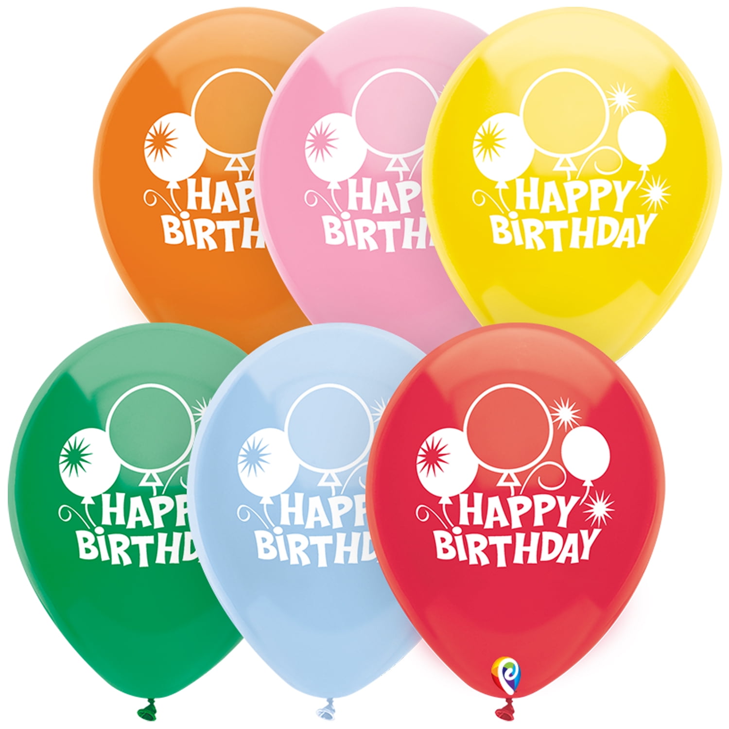 Pioneer Balloon PBN57449 12 in. Double Side Happy Birthday
