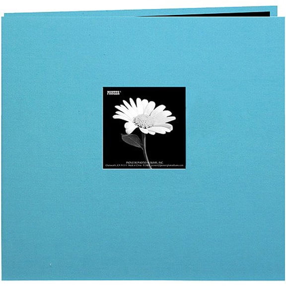 Pioneer Book Cloth Cover Post Bound Album 12"X12"-Turquoise Blue