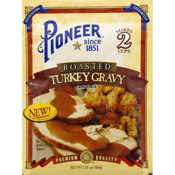 Pioneer Brand Roasted Turkey Gravy 1.41 Oz Packet (Pack of 6)
