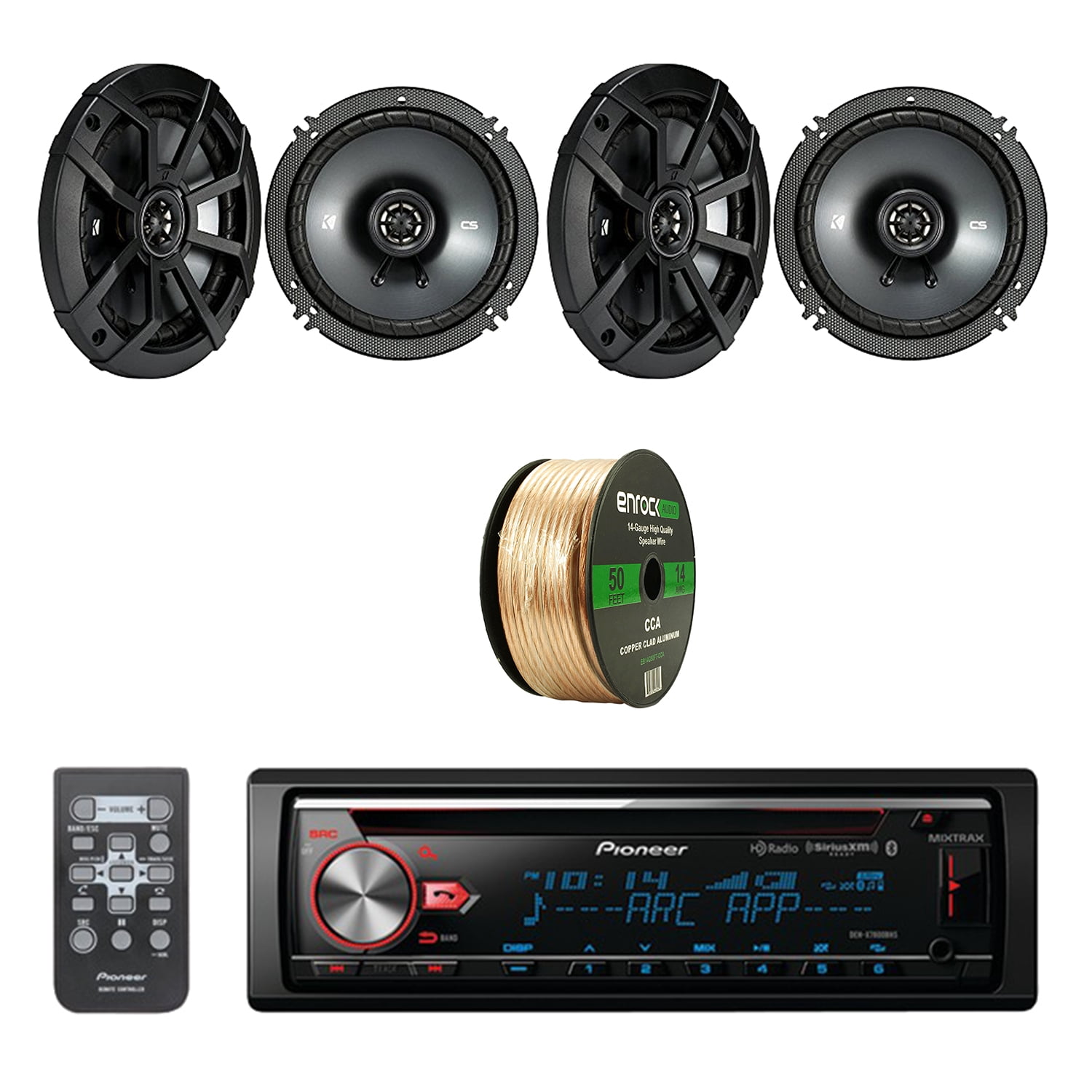 Pioneer CD Bluetooth Receiver W/Enhanced Audio Functions with Kicker 2 ...