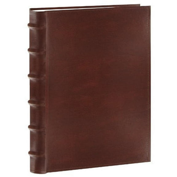 Pioneer Photo Album Sewn Bonded Leather BookBound Bi-Directional Photo Album, Holds 200 5x7" Photos, 2 Per Page, Brown