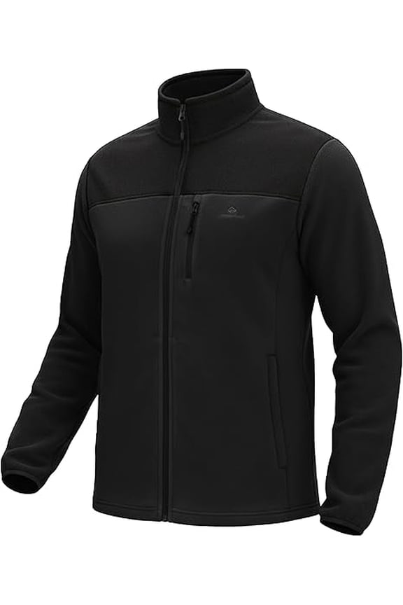 Fleece Jacket Men Full Zip Polar Lightweight Windproof Casual Soft Warm Outwear Outdoor Coat with Chest Pocket