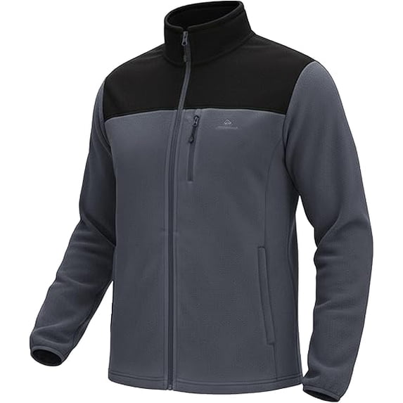 Pioneer Camp Fleece Jacket Men Full Zip Polar Lightweight Windproof Casual Soft Warm Outwear Outdoor Coat with Chest Pocket