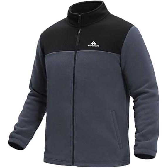 Pioneer Camp Fleece Jacket Men,Lightweight Full Zip Fleece Jacket Polar Windproof Winter Climbing Outwear Coat with Pocket