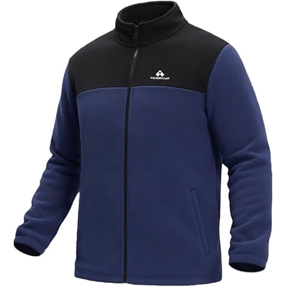 Pioneer Camp Fleece Jacket Men,Lightweight Full Zip Fleece Jacket Polar Windproof Winter Climbing Outwear Coat with Pocket