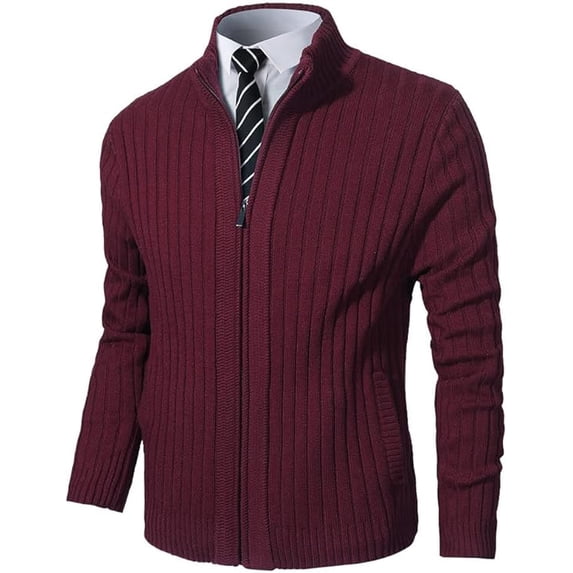 Pioneer Camp Men's Zip-Up High Neck Long Sleeve Cardigan Sweaters
