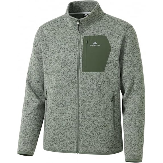 Pioneer Camp Men's Fleece Jackets Full Zip Lightweight Winter Warm with Zipper Pockets Athletic Camping Outwear Coat