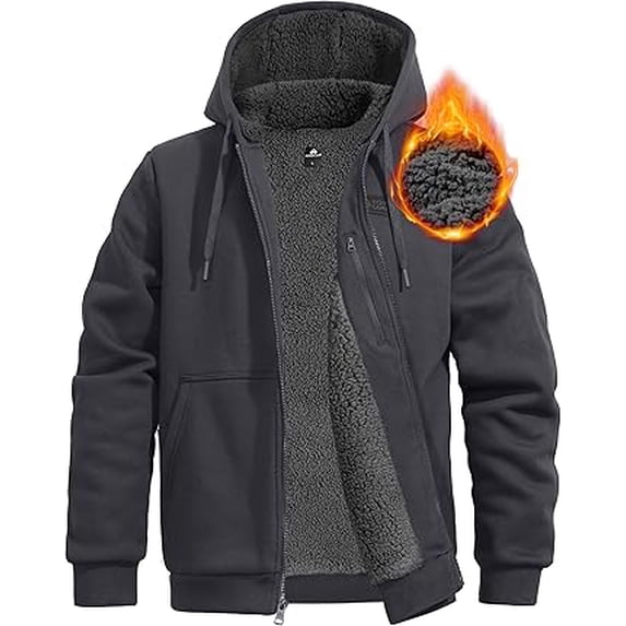 Pioneer Camp Men's Full Zip Sherpa Lined Jacket with 3 Pockets