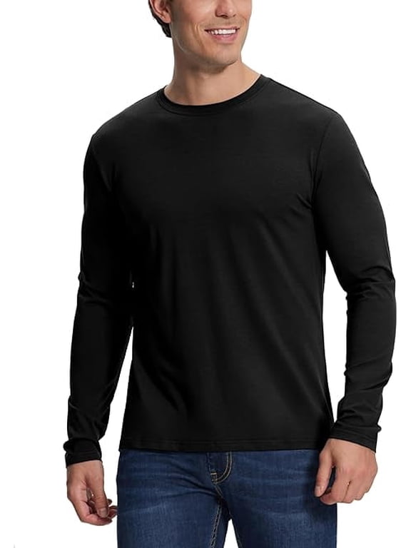 Mens Bamboo Viscose T Shirt Ultra Soft Plain Tshirts for Men Cooling Crew Neck Casual Basic Tee Shirt Undershirt