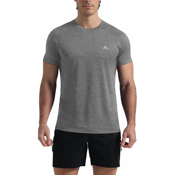 Pioneer Camp Mens Moisture Wicking Running Workout Shirt Performance Athletic T-Shirts UPF 50 Short Sleeve Active Gym Tops