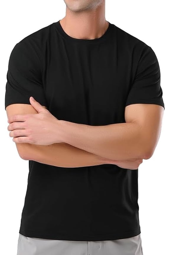 Mens T Shirts Cotton Casual Crew Neck Short/Long Sleeve Basic Heavyweight Soft Plain Tees Classic Fit Tshirts