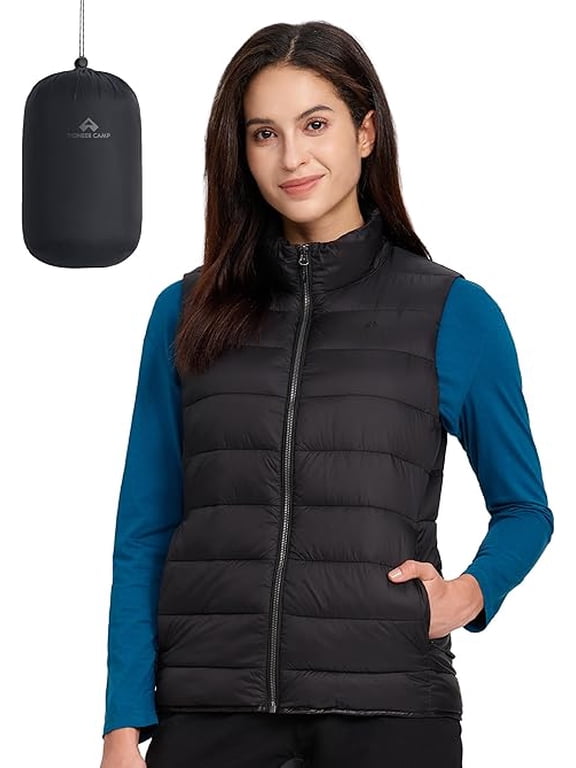 Puffer Vest Women Lightweight Packable Sleeveless Bubble Quilted Zip Up Padded Warm Winter Outerwear Puffy Vests
