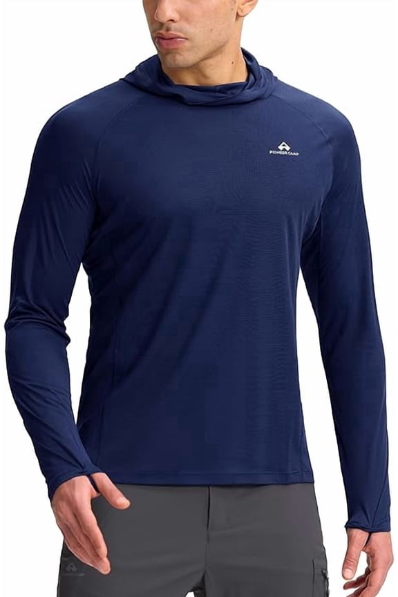 Sun Hoodie for Men Ultra Lightweight Long Sleeve Sun Protection Hoodie Shirts Quick Dry Hiking Fishing Running