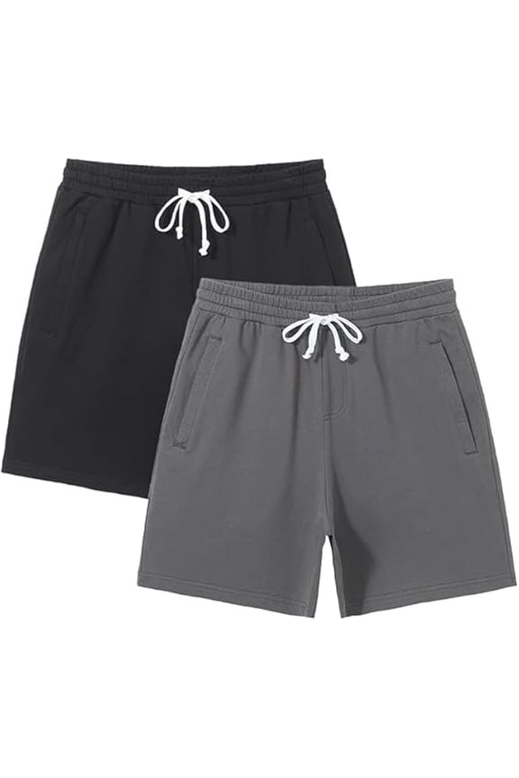 Sweat Shorts for Men 12 Inch Inseam Shorts Athletic Gym Workout Casual Cotton Shorts for Running Pajama Lounge