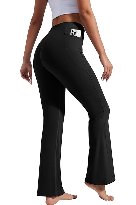 Women's Flare Yoga Pants, High Waist Bootcut Leggings with Pockets