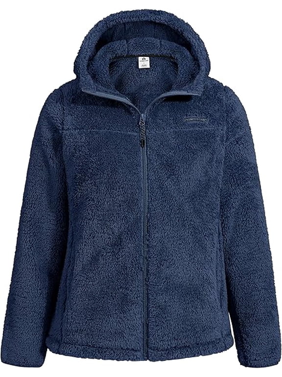 Women's Hooded Fleece Jacket, Lightweight Sherpa Warm with Pockets