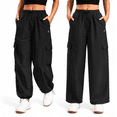 thumbnail image 1 of Pioneer Camp Women's Parachute Cargo Pants, High Waisted Wide Leg Quick Dry Hiking Pants, 1 of 11