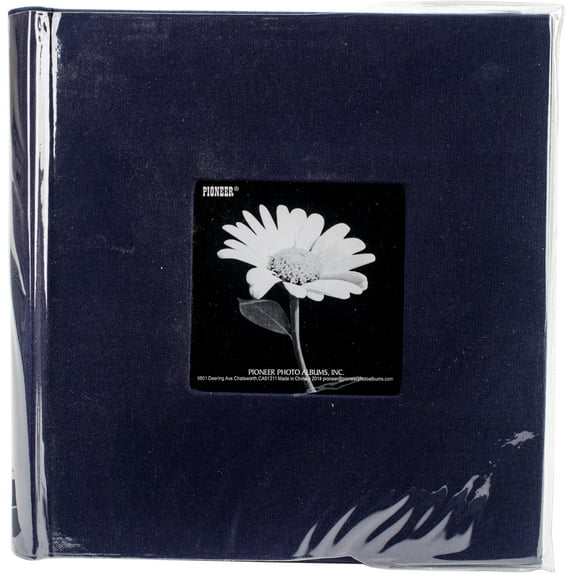 Pioneer Cloth Photo Album W/Frame 9"X9"-Regal Navy