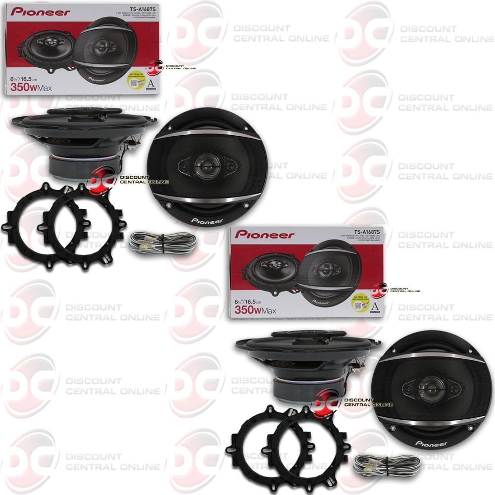 Pioneer Coaxial Car Speakers 700 Watts 160 Watts, Black, TS-A1687S, 2 Pack