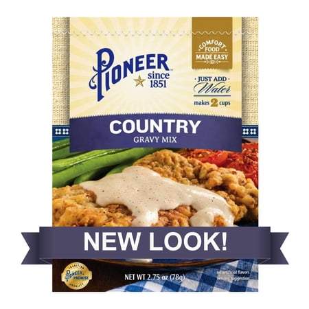 Pioneer Country Gravy Mix, Rich & Creamy, Southern Style, 2.75 oz Pouch (Yields 8 Servings)