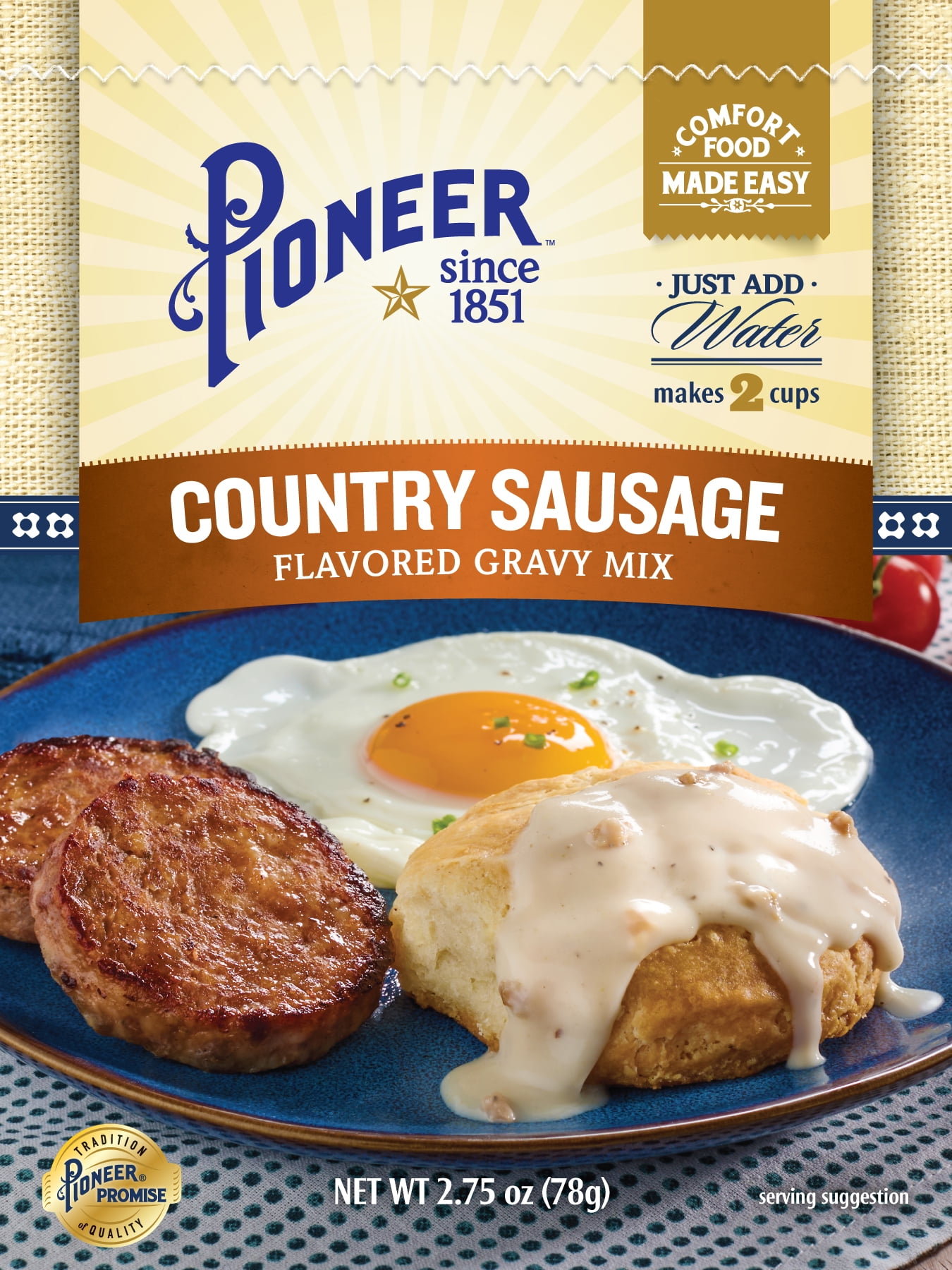 Pioneer Brand Country Sausage Gravy Mix, 2.75 oz - Makes 2 Cups