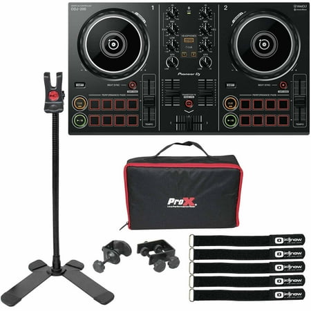 Pioneer DDJ-200 Smart DJ Controller with Hands-Free Mobile Device Clip Kit Package