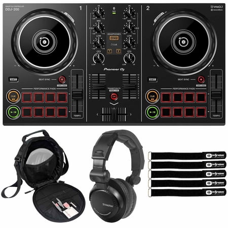 Pioneer DDJ-200 Smart DJ Controller with Performance Headphones and Gear Bag Package