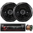 thumbnail image 1 of Pioneer DEH-S1100UB Single-DIN CD Player AM/FM Car Stereo Receiver, 2 x Kicker DS-Series 43DSC6504 6.5" 240W 2-Way 4-Ohm Car Audio Coaxial Speakers, 16-Gauge 50Ft. Speaker Wire, 1 of 4