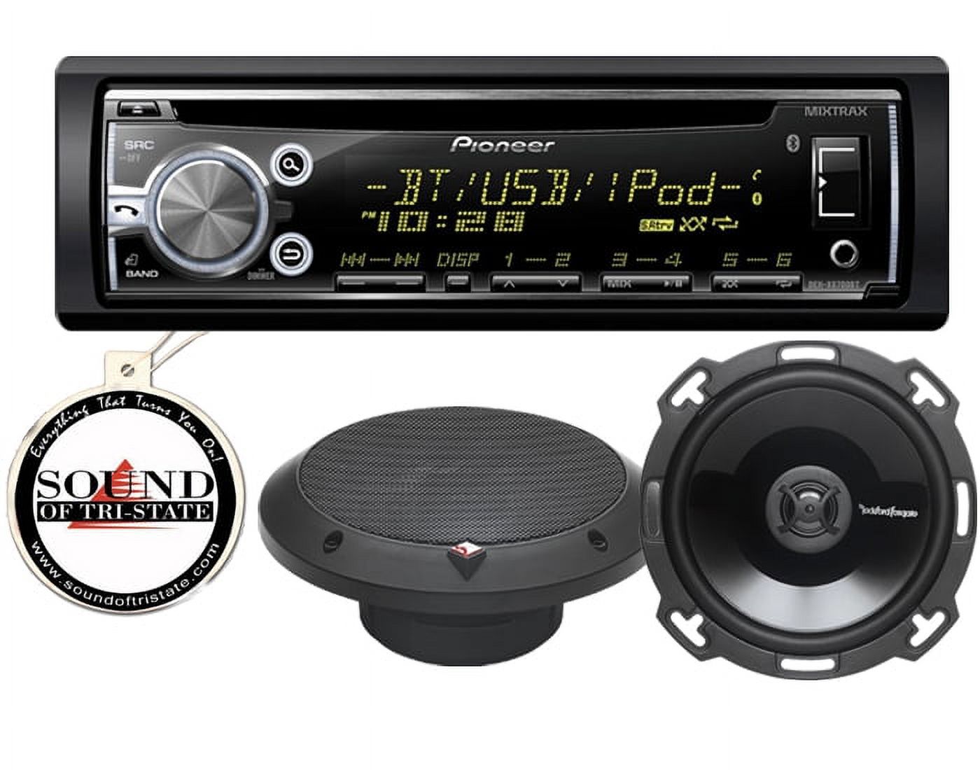 Pioneer DEHX6700BT CD Receiver w/ two Pair Rockford Fosgate 6.5' P165