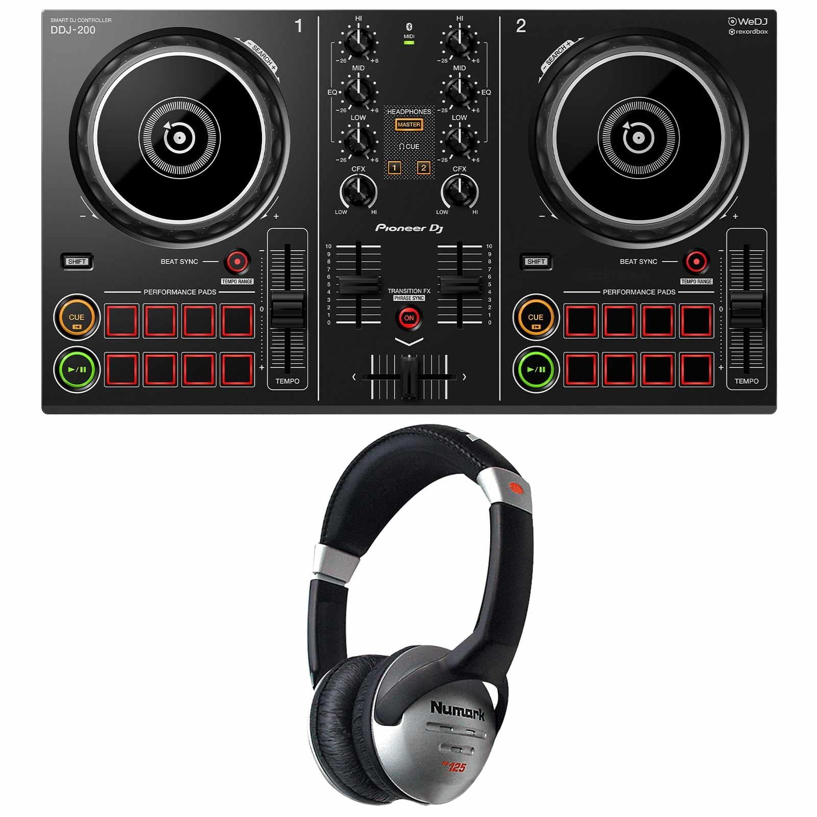 Pioneer DJ DDJ-200 Smart DJ Controller with DJ Headphones Package