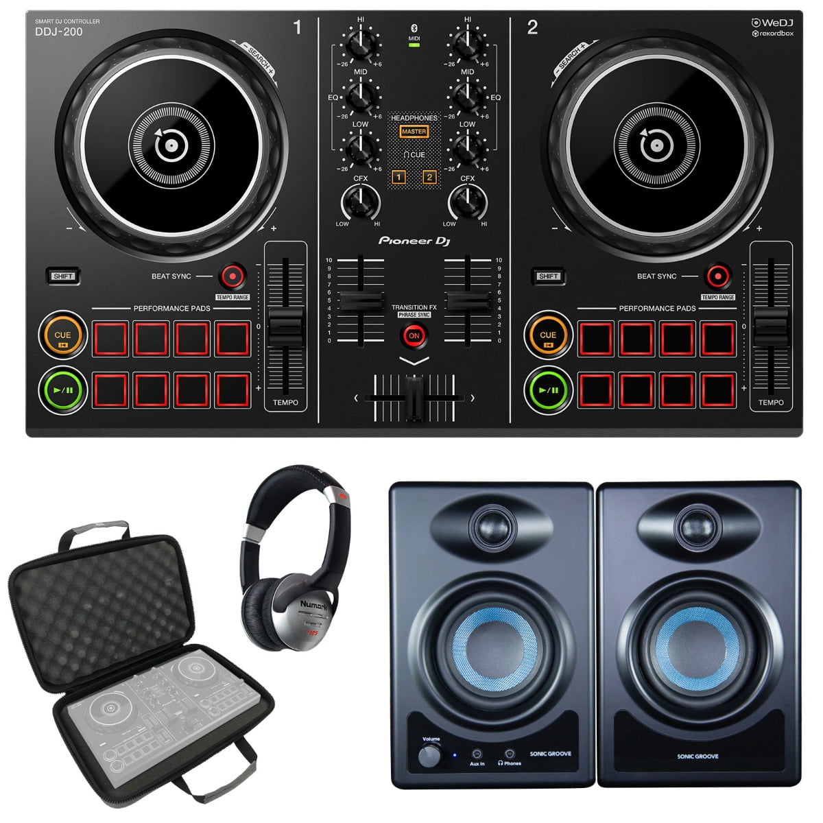 Pioneer DJ DDJ-200 Smart DJ Controller with Audio System & Small