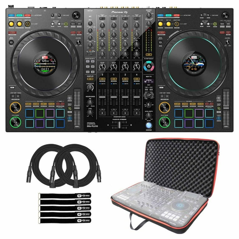 Pioneer DJ DDJ-FLX10 4-Channel DJ Controller with Soft Carrying Case Package