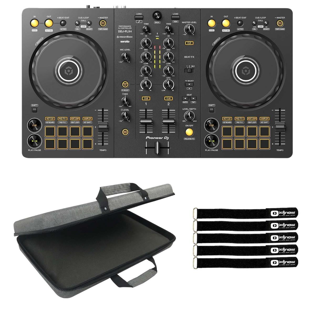 Pioneer DJ DDJ-FLX4 2-Channel Controller with DJ Controller EVA Soft Case Package