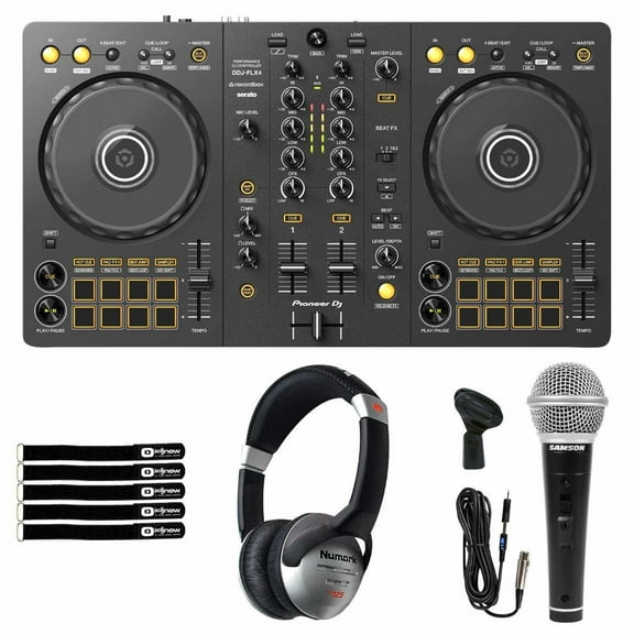 Pioneer DJ DDJ-FLX4 2-Channel Controller with Headphones & Microphone Package