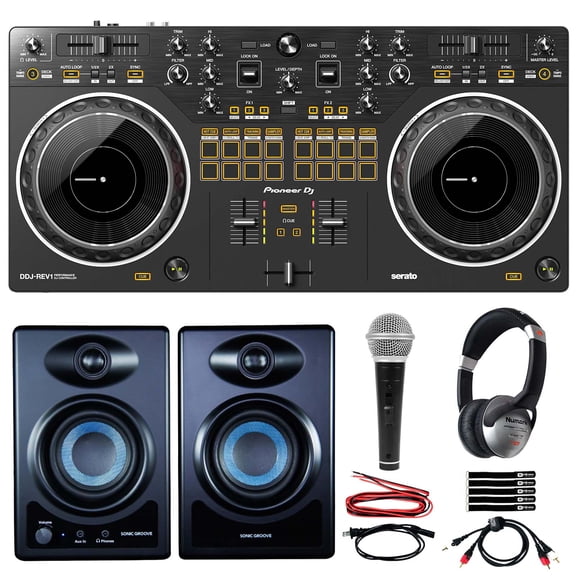 Pioneer DJ DDJ-REV1 Scratch Style 2-Channel DJ Controller for Serato DJ Lite Starter Package
