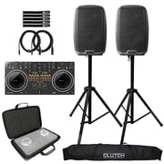 بايونير DJ DDJ-REV1 نمط خدش 2 - وحدة تحكم DJ قناة مع حزمة مكبرات الصوت النشطة Gemini AS-1200P 12