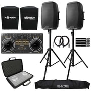 Pioneer DJ DDJ-REV1 Scratch Style 2-Channel DJ Controller with Gemini AS-2115BT Active 15 Loudspeakers Package