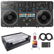 Pioneer DJ DDJ-REV5 DJ Controller with Black Flight Style Road Case & RGB LED Strip Kit Package