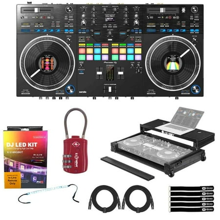 Pioneer DJ DDJ-REV7 Scratch Style 2-Channel DJ Controller with Flight Case & Lighting Kit Package