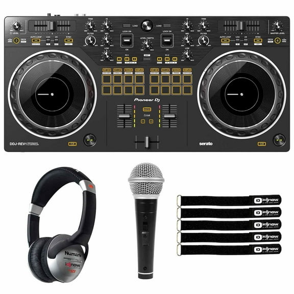 Pioneer DJ DDJ-REV1 Scratch Style 2-Channel Serato DJ Lite Controller with Headphones Package