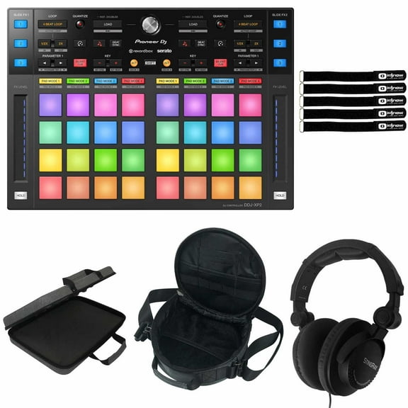 Pioneer DJ DDJ-XP2 Add-on Controller with Clutch Stingray Headphones Package
