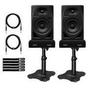 Pioneer DJ DM-40D-BT 4 Bluetooth Desktop Monitor System with Desktop Monitor Stands Package