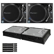 Pioneer DJ PLX-1000 Professional High Torque Direct Drive DJ Turntables with Black Transport Cases Duo Package