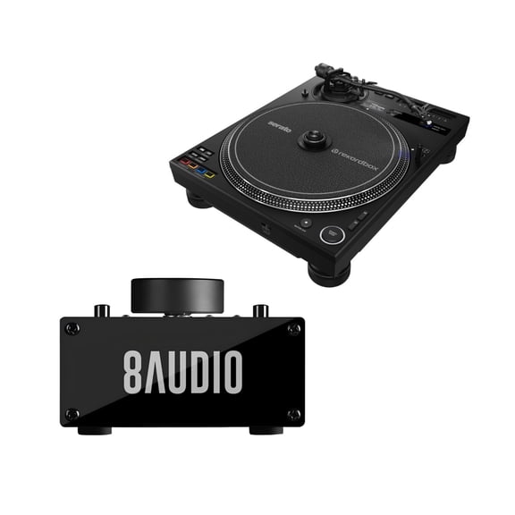 Pioneer DJ PLX-CRSS12 Professional Direct Drive Turntable Bundle with Desktop Amplifier System (2 Items)