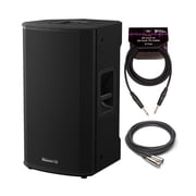 Pioneer DJ XPRS122 12-Inch Active 2-Way Loudspeaker Bundle with 10-Feet TS Guitar Cable and FocusProAudio 25-Feet XLR Cable Male to XLR Female Microphone Cable 3 Items