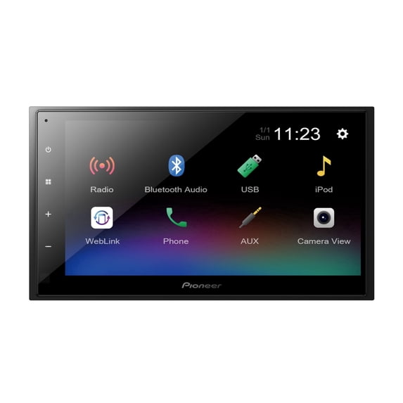 Pioneer DMH-130BT 6.8"- Amazon Alexa via Pioneer Vozsis, Bluetooth®, Back-up Camera Ready, Resistive Touchscreen, Double Din – USB, FLAC, AM/FM Radio, Short Chassis, 50W x 4 Output