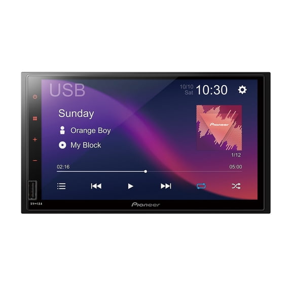 Pioneer DMH-140BT Double DIN Multimedia Car Stereo 7 Capacitive Touchscreen WSVGA Display, Bluetooth Hands-Free Calling & Audio Streaming, Backup Camera Ready