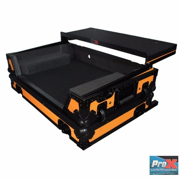 ProX XS-DDJSXWLTOB Pioneer DDJSX Controller Case+Sliding Laptop Shelf+LED Lights