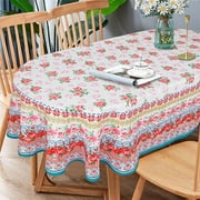 Pioneer Design Ladies Dishes Tablecloth, Floral Table Cloth, Vintage Tablecover for Oval Tables 54 x 72, Perfect for Kitchen Dinner, Restaurant, Holiday Picnic Party Table Cover