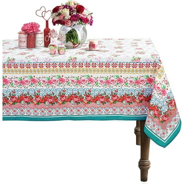 Pioneer Design Ladies Dishes Tablecloth, Floral Table Cloth, Vintage Tablecover for Rectangle Tables 60 x 84, Perfect for Kitchen Dinner, Restaurant, Holiday Picnic Party Table Cover